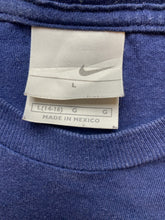 Load image into Gallery viewer, VTG Nike Shirt Junior Large Navy Blue Center Swoosh Logo Gray Tab USA 90s Girls
