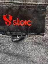 Load image into Gallery viewer, STOIC Shirt Adult Large Gray Blue Button Up Flannel Plaid Pocket Shacket Mens
