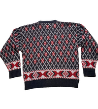 Load image into Gallery viewer, VTG London Fog Sweater Adult Extra Large Black Red Fair Isle Outerwear USA Mens
