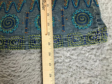 Load image into Gallery viewer, Hearts of Palms Jacket Womens 14 3XL Button Front Denim Jean Aztec Embroidered
