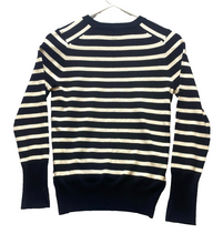 Load image into Gallery viewer, ZARA Sweater Womens Medium Black Taupe Striped Pullover Outerwear Knitted Ladies
