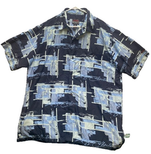 Load image into Gallery viewer, FUBU Shirt Adult Extra Large Blue AOP Abstract Hip Hop Button Up Pocket Mens
