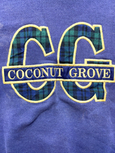 Load image into Gallery viewer, Vintage Coconut Grove Sweater Adult Medium Purple Embroidered Patch Fleece Mens
