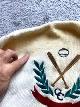 Load image into Gallery viewer, VTG Charter Club Sweater Adult Large Beige Baseball Club Embroidered Grandpa Men
