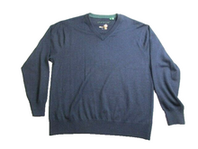 Load image into Gallery viewer, Orvis Sweater Adult Large Navy Blue V-Neck Merino Wool Nylon Stretch Spandex Men
