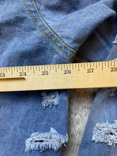 Load image into Gallery viewer, THRILL Jeans Jacket Womens 3X Blue Distressed Denim Destroyed Ripped Plus Ladies
