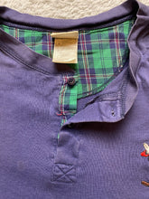 Load image into Gallery viewer, Goofy Shirt Adult Large Navy Henley Lined Plaid Thermal Grandpa Dad Disney Mens
