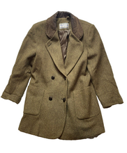 Load image into Gallery viewer, VTG Mackintosh Jacket Womens 9 Extra Large Petite Wool Double Breasted Pea Coat
