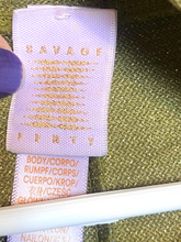 Load image into Gallery viewer, Savage X Fenty Jump Suit Womens Small Olive Green Silver Sparkles Hooded Nylon

