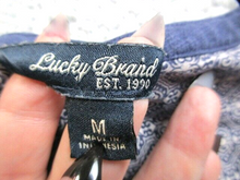 Load image into Gallery viewer, Lucky Brand Shirt Womens Medium Blue Henley Boho Flowy Peasant Casual Ladies
