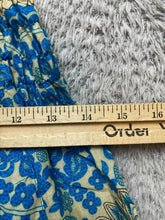 Load image into Gallery viewer, OmZappy Pants Womens 27x25.5 Blue Yellow Harem Hippie Boho Smocked Yoga Palazzo
