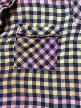 Load image into Gallery viewer, Rails Shirt Womens Medium Pink Orange Checkered Flannel Oversized Boxy Button Up
