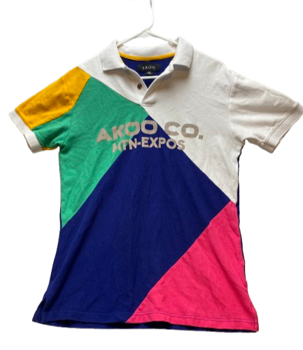 Akoo Shirt Adult Medium Colorblock MTN Expos Reflective Casual Golf Polo Mens