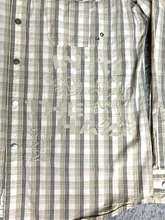 Load image into Gallery viewer, Calvin Klein Jeans Shirt Adult Extra Large Tan Plaid Snaps Embroidery Y2K Mens
