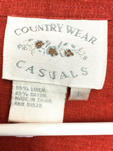 Load image into Gallery viewer, VTG Country Wear Casuals Dress W/ Jacket Womens Large Rustic Red Linen Rayon
