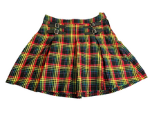 Load image into Gallery viewer, Hot Topic Skirt Womens Medium Black Yellow Plaid Buckle Pleated School Girl Goth
