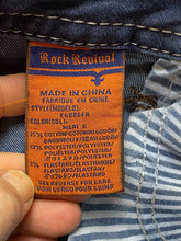 Load image into Gallery viewer, Rock Revival Jeans Womens 25x29 Blue Denim Meri Whiskered Boot Cut Studded
