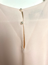 Load image into Gallery viewer, VTG Ursula of Switzerland Dress Womens 3/4 Pale Peach Chiffon Shoulder Pads Maxi
