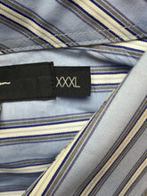 Load image into Gallery viewer, Sean John Shirt Adult 3XL XXXL Blue White Striped Button Up Casual Dress Mens
