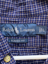 Load image into Gallery viewer, Ralph Lauren Shirt Adult Large Navy Blue Classic Fit Button Up Flannel Cuffs Men
