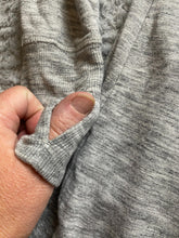 Load image into Gallery viewer, Athleta Sweater Womens Large Tall Gray Open Front Waterfall Cardigan Thumbhole
