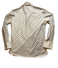 Load image into Gallery viewer, Carbon Shirt Adult Medium Wild Abstract Striped Button Up Embroidered Flower Men

