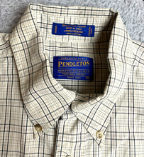 Load image into Gallery viewer, Pendleton Shirt Adult Medium Beige Broadway Cloth Wrinkle Resistant Woolen Mens
