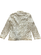 Load image into Gallery viewer, Tahari Arthur S. Levine Jacket Womens Large Ivory Zip Up Shimmer Satin Look
