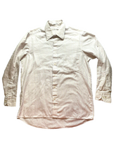 Load image into Gallery viewer, Halston Shirt Adult Large Lavender Tan Button Up Striped Hi Low Chest Pocket Men
