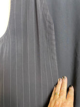 Load image into Gallery viewer, Vintage Chicos Design Vest Womens 3 Black Pinstriped Open Front Tunic Blazer

