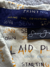 Load image into Gallery viewer, Sean John Shirt Adult Extra Large Beige AOP Spellout Logo Button Up Graffiti Men
