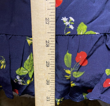 Load image into Gallery viewer, ASTR The Label Dress Women Medium Navy AOP Cherry Viscose Fit Flare Boho Peasant
