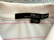 Load image into Gallery viewer, Ralph Lauren RLX Shirt Womens Extra Large Off White Striped Preppy Golf Polo
