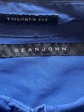 Load image into Gallery viewer, Sean John Shirt Adult Extra Large Blue Utility Flap Pockets Tailored Cargo Mens
