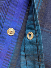 Load image into Gallery viewer, Levi's Shirt Adult Large Blue Gray Plaid Western Pearl Snaps Pockets Cowboy Mens
