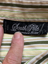 Load image into Gallery viewer, Southpole Shirt Adult 4XL Green Y2K Striped Button Up Signature Series Mens
