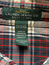 Load image into Gallery viewer, Lauren Ralph Lauren Shirt Womens 2X Red Brown Plaid Button Up Flannel Jeans Co.
