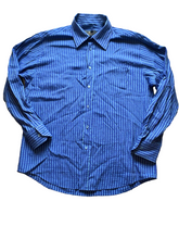 Load image into Gallery viewer, Bugatchi Uomo Shirt Adult Large Blue Button Up Rayon Blend Pocket Casual Mens
