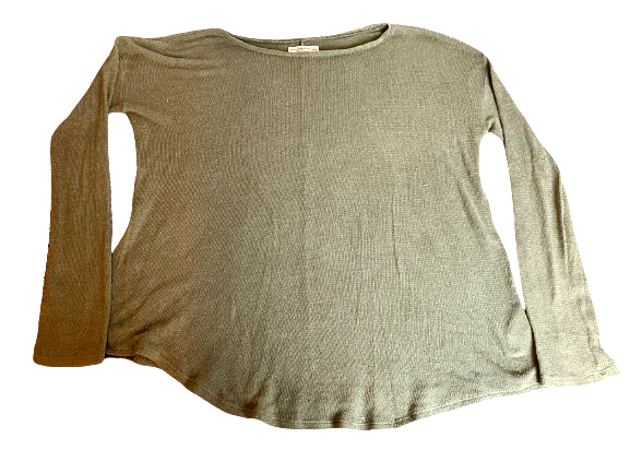 Abercrombie & Fitch Sweater Womens Large Pickle Green Oversized Lightweight Lady