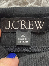 Load image into Gallery viewer, J Crew Shirt Womens 2X Black Boat Neck Modal Stretch Ribbed Knit Plus Ladies
