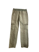 Load image into Gallery viewer, XCVI Leggings Womens Medium (31.9x29) Olive Green Croco Skin Print Rayon Spandex
