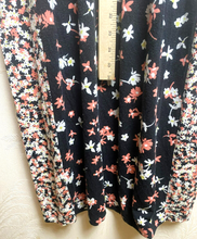 Load image into Gallery viewer, J Jill Dress Womens Extra Large Black Peach AOP Ditsy Flower Boho Maxi Rayon
