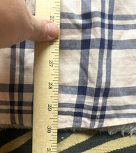Load image into Gallery viewer, Tyler Boe Shirt Womens Large Pink Navy Flannel Plaid Snap Blouse Roll Tab Tunic
