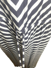 Load image into Gallery viewer, Caslon Dress Womens Large Navy Gray Sundress Lagenlook Maxi Rayon Spandex
