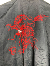 Load image into Gallery viewer, Vintage Plum Blossom Kimono Adult Medium Black Chinese Dragon 47" Long Robe Mens
