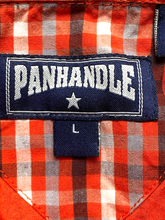 Load image into Gallery viewer, Panhandle Shirt Adult Large Coral Western Style Pearl Snaps Flap Pockets Mens
