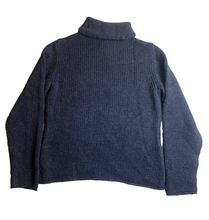 Load image into Gallery viewer, Caslon Sweater Womens Large Navy Wool Alpaca Blend Cowl Neck Outerwear Ladies
