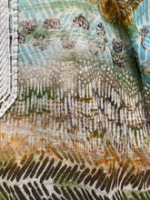 Load image into Gallery viewer, Catherines Shirt Womens 4X Green Brown Boho Tunic Lagenlook Swiss Dot Lace Plus
