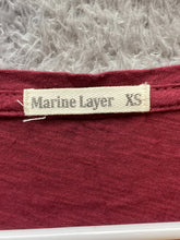 Load image into Gallery viewer, Marine Layer Shirt Womens Extra Small Burgundy V-Neck Solid Pullover Casual Lady
