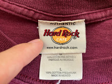 Load image into Gallery viewer, Hard Rock Shirt Adult Large Maroon Gatlinburg Lightning Guitar Streetwear Mens
